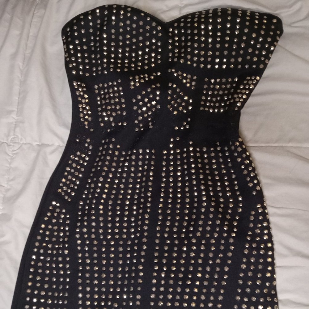 Y2K bedazzled Bebe minidress